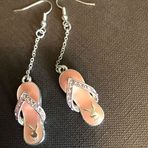Super cute Playboy pink flip-flop earrings